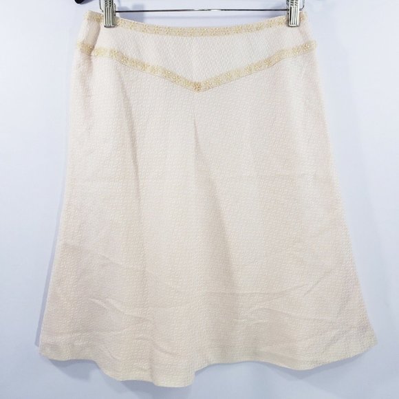 Worthington Skirt Size 10‎ Yellow beaded A-Line Textured Lined High waist New - Picture 5 of 8